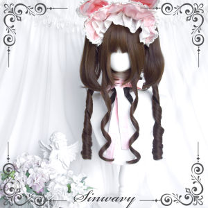 Phụ Kiện Tóc Giả Phong Cách Laolita Dễ Thương Màu Nâu Đậm Có Đuôi Ngựa Hai Bên Đầu Thương Hiệu Siwange Thương Hiệu Mùa Tháng Thỏ
