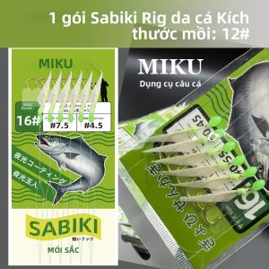 Bộ Câu Cá Sabiki Da Cá Tự Nhiên Thủ Công Chuyên Nghiệp Mồi Câu Sinh Học Móc Câu Thép Carbon Dành Cho Câu Cá Sông