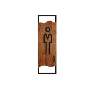 Acrylic Imitation Wood Toilet Sign Restroom Sign Male Female Restroom Wall Signage Vertical Style