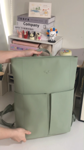 MAH Line PU Waterproof Fashion Backpack 16 inch Tas Ransel Kulit untuk Kerja