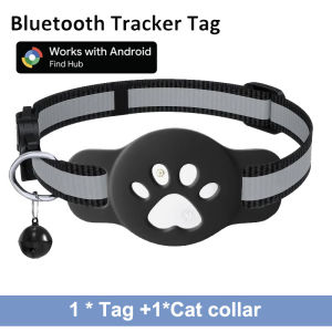 Cat Smart Trackers Collar Anti-Lost Kitten Tracker Adjustable Safety Buckle Reflective GPS Collar for Android Google Find Hub