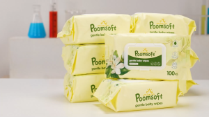 Poomsoft ผ้าเช็ดทำความสะอาดมะลิ ทิชชู่เปียก 500แผ่น 5แพ็ค Baby Baby wipes Jasmine baby wipes