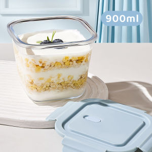 Cốc Ăn Sáng Đựng Muesli Đựng Sữa Chua Trái Cây Cỡ Lớn Có Nắp Đậy Có Thìa Có Thể Đun Sôi Trong Lò Vi Sóng Dùng Để Thay Thế Bữa Ăn