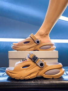 Mens Summer Sandals 2025 New Outdoor Sports Beach Slippers Anti-Slip Thick Bottom Heightening Sandals Comfortable EVA Material