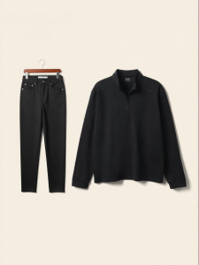 Simwood | Slim Fit Long Sleeve Half Zip T-Shirt