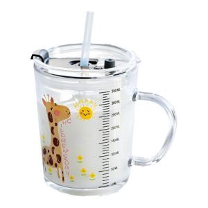 Defasilk | Tempered Glass Childrens Sippy Cup with Measuring Scale and Handle