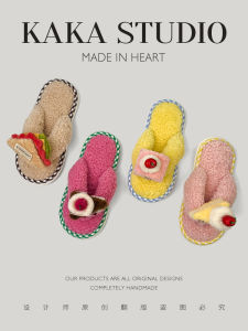 Dép Đi Trong Nhà Bằng Vải Nhung Dễ Thương Hình Trái Mận Cho Nữ Mùa Thu Đông Chống Trượt Đế PVC Dép Xăng Đan Đế Bằng Đế Cao Su