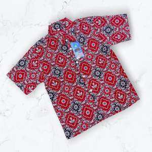 ABBA Atasan Batik Seragam Sekolah SD ABBA Baju Seragam Sekolah Batik SD HEM Lengan Pendek dan Kemeja Lengan Panjang