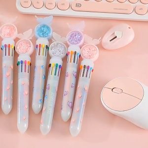 Bút bi 10 màu cực dễ thương bút đánh dấu tiện dụng làm quà tặng văn phòng phẩm giá rẻ(0.5MM15CM)