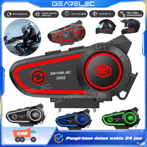 GEARELEC C2 Helm Motor Headset Bluetooth 5.3 intercom 2-Rider interkom 50M IP67 Tahan Air Sistem Komunikasi Nirkabel BT with Lampu Multiwarna