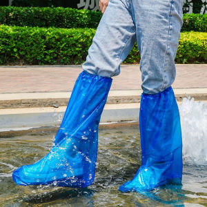 【♡Lovely girls house♡】Disposable Shoe Covers Waterproof Shoe Covers Rainy Day Thickened Long Tube Outdoor Drifting Plastic Boots Covers