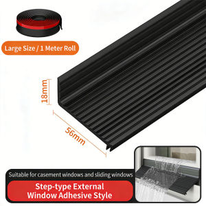 Windproof Waterproof TPE Water Deflector Cold Resistant Sliding Window Seal Strip Window Sill Water Blocking Bar Home Protection