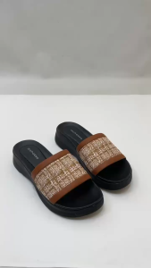 MAHARVA [AYLA 401] Sandal Wedges Selop Wanita/ Sendal Hak Tebal Kokop Rajut