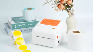 รับประกัน 1 ปี  เครื่องพิมพ์ความร้อน ใบปะหน้า บาร์โค้ด เชื่อมต่อบลูทูธ เครื่องติดฉลาก เครื่องพิมพ์ใบเสร็จ