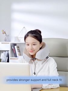 นิยมหมอนนวดคอไฟฟ้า รูปแบบพกพา สำหรับนวดคอ ผ่อนคลายกล้ามเนื้อ U-shape massage pillow รุ่น-1902