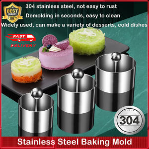 ⭐️【Local warehouse+COD】⭐Stainless Steel Mousse Cake Mold Pastry Salad Pancake Mold Kitchen Cold Plate Forming Mold Baking Tools