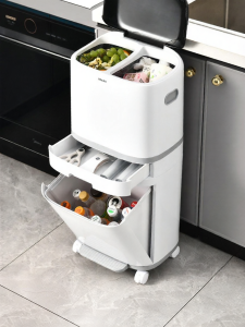 XINGYOU | Wet and Dry Separation Large Capacity Kitchen Trash Can High Model