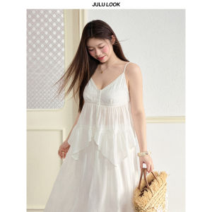 JULULOOK | Bộ Đầm Voan V-neck Hở Lỗ