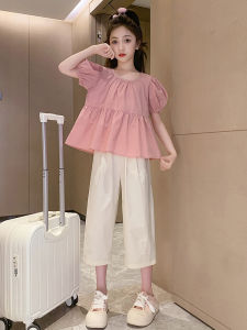 Girls Summer Fashionable Casual Thin Doll Shirt Set Childrens Wear Korean Style Big Kids Lightweight Comfortable Breathable