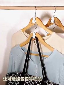 ขั้วต่อไม้แขวนเสื้อ ตะขอแขวนเสื้อผ้า เชื่อมต่อ สีวัน ประหยัดพื้นที่ที่ใส่ชั้นวางจัดระเบียบ