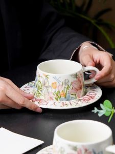 Nordic Style Ceramic Coffee Cups Set Wedding Birthday Gifts High Aesthetic Value Bone China Coffee Cup Pair from Xiwu Brand