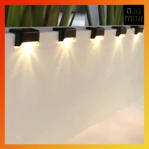 Lampu Hias Tangga Taman Pagar LED Tenaga Surya Lampu LED Sudut Siku Kotak Cahaya Lampu Warm White Luar Ruangan Lampu Solar Pagar Tangga Tenaga Lampu Tangga Solar Cell Waterproof