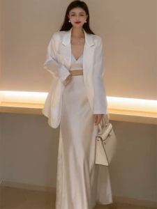 เสื้อสูทแขนยาวหลวมๆ สไตล์ฝรั่งเศส ผ้าไนลอนผสมโพลีเอสเตอร์ คอปกสูท ลายลูกไม้ ทรงหลวม แขนยาว ปกติ