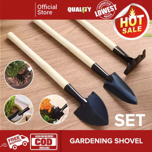 3 Pcs/set Mini Spade Shovel Harrow Flowerpot Tools Potted Plants Maintenance Wooden Handle Succulent Plant