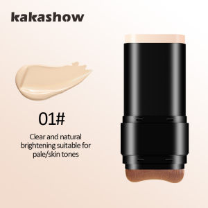 Eraser Double Head Foundation Stick with Brush (Velvet Moisturizing Light Concealer Liquid Foundation Make-up Long-Lasting Flaw