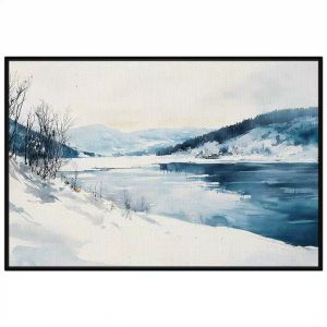 Tranh phong cảnh mùa đông màu nước.Tranh treo tườngdán tường sơn dầu canvas trang trí.CGI-1754