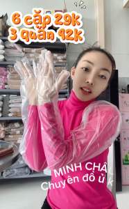 Đồ ủ kem combo ( 6 quần nilon dẻo ủ kem và 6 cặp bao tay nilon ủ kem) bao tay nilon ủ kem bao chân nilon ủ kem