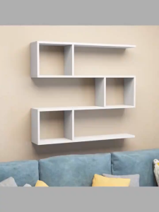 Wall Mount Floating Shelf Shelf Modern style Unit Rak 3 Tingkat Black/White/Wood Color Book Storage And Home Decor