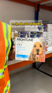 Frontline Plus Dog [Size M 10-20kg] - Tuýp nhỏ gáy phòng ngoại ký sinh ve rận bọ chét cho Chó  - 1 Hộp 3 tuýp