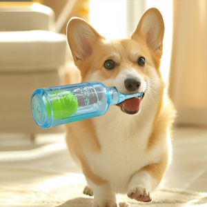 Dog Toy Bottle Tennis Sound Wine Bottle Large Dog Molar Long Lasting Rubber Floating Bottle Corgi and Shiba Inu Relieving Stuffy