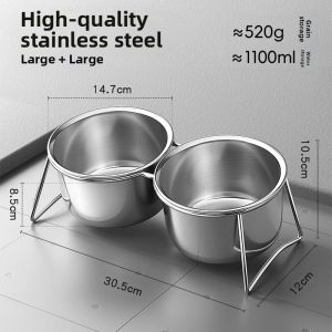 7o | Elevated Pet Feeding Bowl Anti-Spill 304 Stainless Steel