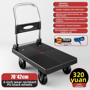 Quiet 4-Wheel Flatbed Cart Hand Truck