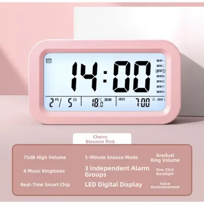 Loud Voice Time Announcement Clock Charging Electronic Night Light
