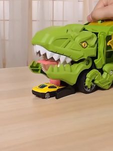 Deformed Dinosaur Track Truck Mobil Metal Mobil Truk Kontainer Mainan Anak Dinosaurus Cars