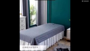Massage Table Bed Sheet SPA Beauty Salon Vertical Stripes Breathable Bed Cover with Face Breath Hole 76×190cm