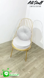 เก้าอี้แต่งหน้า เก้าอี้เสริมสวย โครงสีทอง พนักพิงหลังสูง โซฟารับแขก เก้าอี้ทำเล็บ (ราคาไม่รวมโต๊ะ) ร้านเสริมสวย เบาะกำมะหยี่ ตกแต่งร้าน ร้านอาหาร คาเฟ่ Manicure Nail Chair