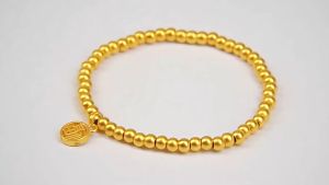 Gelang Tangan Biji Lada Gold Wanita Fashion Fu & Teratai Gelang Boba Anti Karat