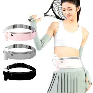 Guoftstars Sports Waist Bag Fitness Running Bag For Men women Running Belt 7.5Inch Phone Storage Bag Outdoor Sports Belt Pouch Wallet with Bottle Holder Cycling Bag Waterproof Anti-theft Sport Waist Bag Personal Zipper Running Belt Bag