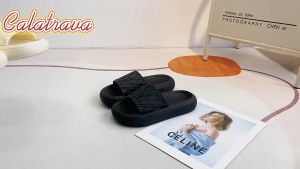 Sandal Slop Wanita Motif Garis Soft 403 PVC Import Premium Calatrava