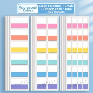 TINGGEHUA | Classification Index Sticky Notes Bookmarks Transparent Writable Colorful Fluorescent Strong Adhesive