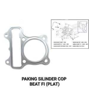 Paking Silinder Cop CHTP Beat Fi - Gasket Packing Peking Cylinder Silinder Block Head Kop Atas Bahan Plat Honda Beat Scoopy Spacy Fi Stater Kasar