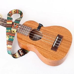 Ukulele Strap Durable Adjustable Printing Ribbon Clip-on Hawaii Guitar Belt Guitar Strap