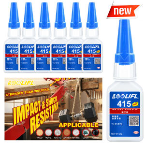 LOOLIFL 415 Super Glue Cyanoacrylate Instant Adhesive Fast Drying Strong Bond for Universal Plastic Rubber Metal Wood Ceramic