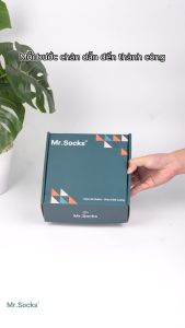 Hộp 10 đôi tất nam cổ cao công sở Mr.Socks màu đen và xám chất liệu cotton thoáng khí êm chân - GOM-MIX19-CB10