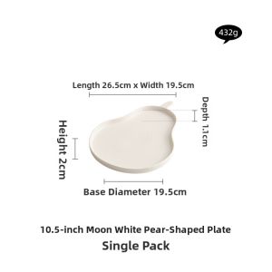 YOGEHOME | Aesthetic Pear-Shaped Plate Ceramic