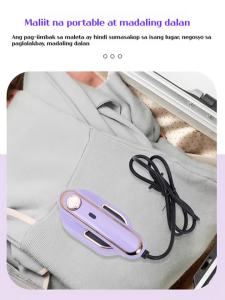 Portable Steamer Iron Handheld 2-in-1 Dry & Steam Fast 10s Heat Travel Foldable 180° Handle Garment Wrinker Remover